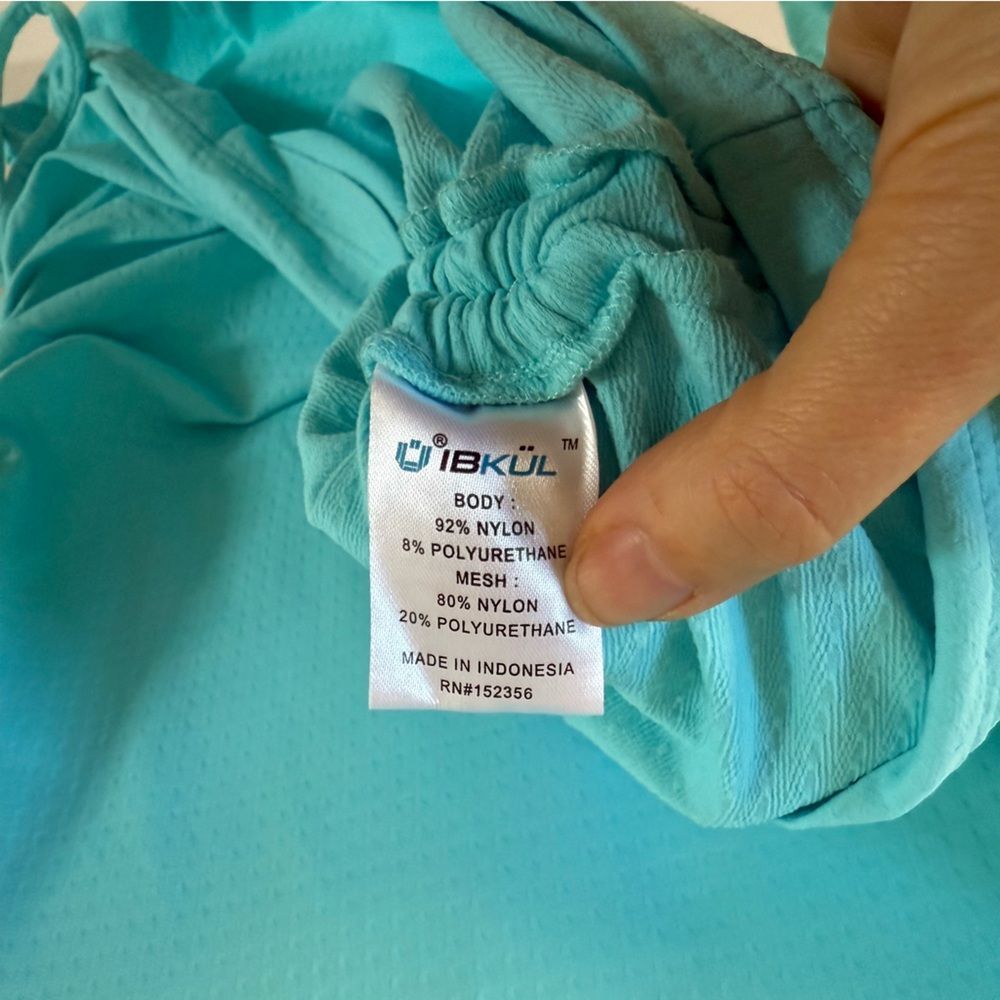 IBKUL Adjustable Length Long Sleeve Polo in Seafoam S NWOT - Picture 8 of 13